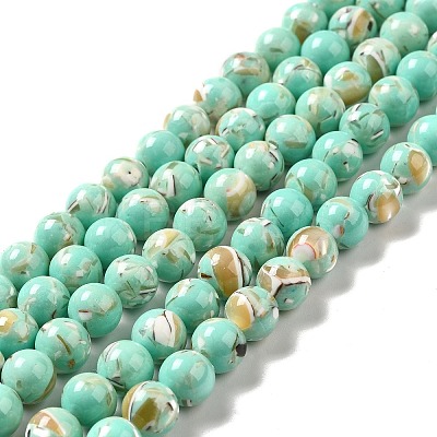 Synthetic Turquoise and Sea Shell Assembled Beads Strands X-G-D482-01C-08-1