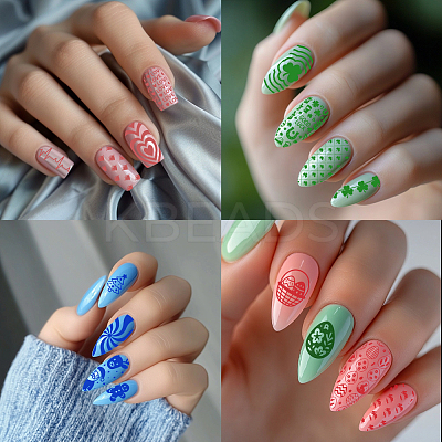 Stainless Steel DIY Nail Art Templates MRMJ-WH0098-044-1