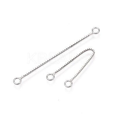 Anti-Tarnish Rhodium Plated 925 Sterling Silver Box Chain Links STER-N016-06P-1