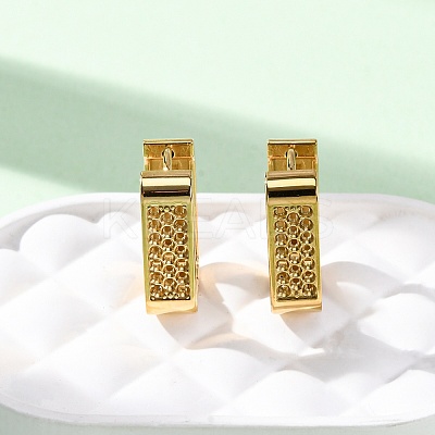 304 Stainless Steel Rectangle Hoop Earrings EJEW-D331-15G-1