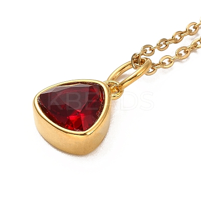 Triangle Cubic Zirconia Pendant Necklaces NJEW-F303-01G-1