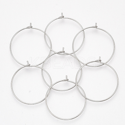 304 Stainless Steel Hoop Earring Findings LS-X-STAS-T047-17-1