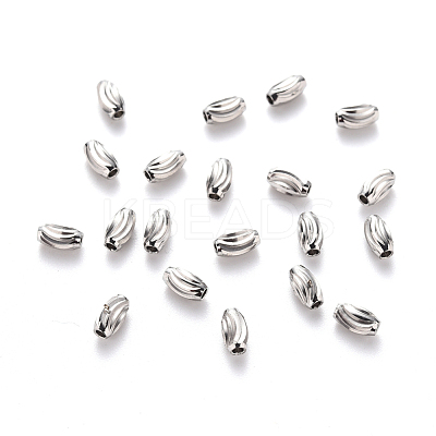 Tarnish Resistant 201 Stainless Steel Corrugated Beads STAS-S103-16A-P-1