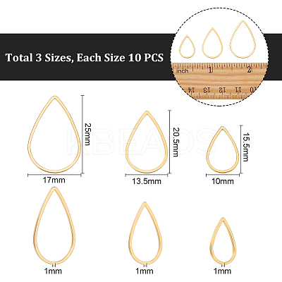 30Pcs 3 Style 201 Stainless Steel Linking Rings STAS-UN0048-12-1
