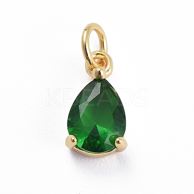 Brass Micro Pave Cubic Zirconia Pendants ZIRC-E164-64G-C-1