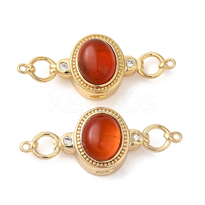 Brass Micro Pave Cubic Zirconia Magnetic Clasps KK-A227-20G-03-1