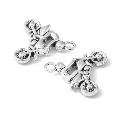 Tibetan Style Alloy Rider Motorcycle Pendants TIBEP-12941-AS-LF-1