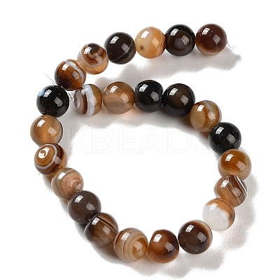 Natural Striped Agate/Banded Agate Beads Strands G-Z060-A01-B10-1