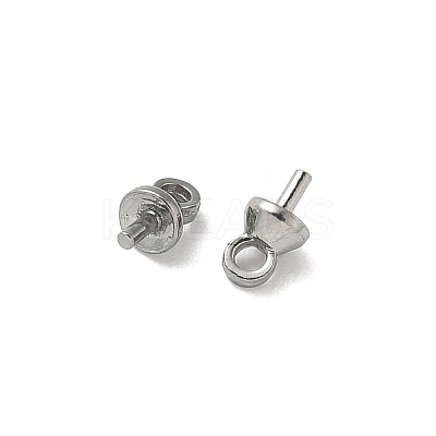 304 Stainless Steel Cup Pearl Peg Bails Pin Pendants STAS-L300-004B-P-1