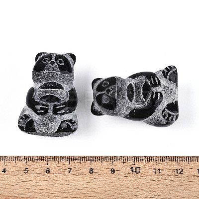 Natural Obsidian Panda Display Decorations G-T144-80-1