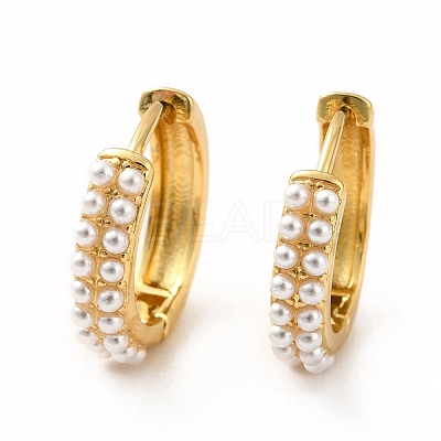 Acrylic Pearl Beaded Hoop Earrings EJEW-K093-10G-1