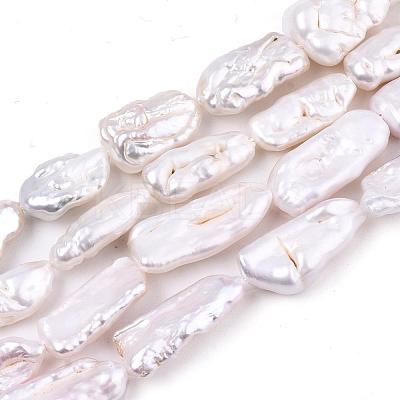Nuggets Natural Baroque Pearl Keshi Pearl Beads Strands PEAR-Q004-34-1