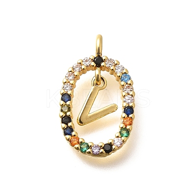 Brass Micro Pave Cubic Zirconia Pendants ZIRC-P123-01G-V02-1