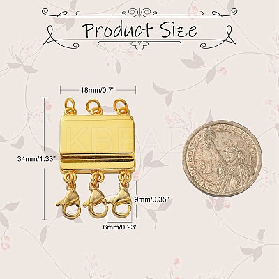 Zinc Alloy Box Magnetic Clasps Converter PALLOY-C159-02LG-1