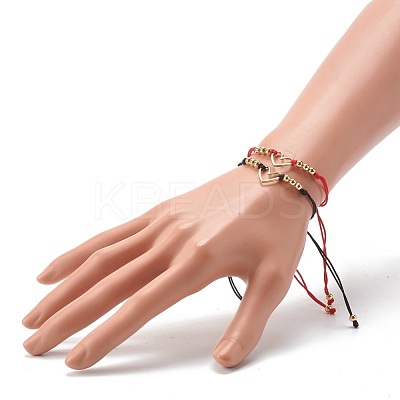 Adjustable Nylon Thread Braided Bead Bracelets BJEW-JB06437-1