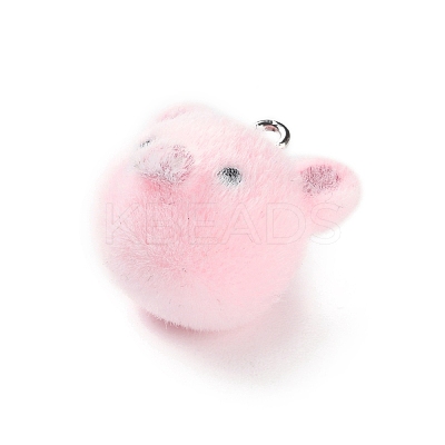 Flocking Resin Cute Pendants RESI-A040-01A-1