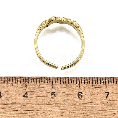 Brass Micro Pave Clear Cubic Zirconia Cuff Rings for Women RJEW-H247-28G-1