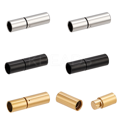6Pcs 3 Colors 304 Stainless Steel Bayonet Clasps FIND-PH0021-89B-1