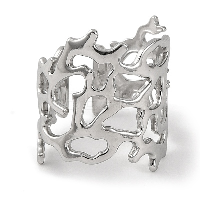 304 Stainless Steel Cuff Bangles for Women BJEW-D050-02S-1