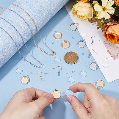 DIY Blank Dome Brass & Iron Earring & Necklace Making Kits DIY-HS0001-05B-1