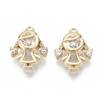Brass Micro Pave Cubic Zirconia Charms LS-X-KK-N232-47-NF-1