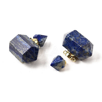 Natural Lapis Lazuli Perfume Bottle Pendants G-L623-08G-07-1