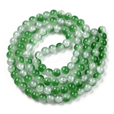 Crackle Baking Paint Imitation Jade Glass Beads Strands X1-DGLA-T003-8mm-07-1