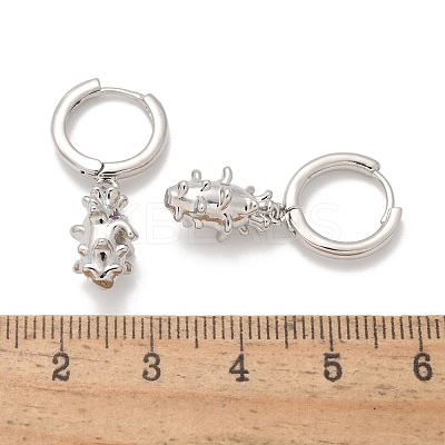 Brass Cubic Zirconia Hoop Earrings EJEW-Q015-01P-1