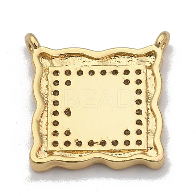 Brass Micro Pave Clear Cubic Zirconia Pendant Link LS-ZIRC-A013-36G-1