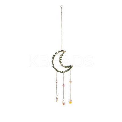 Crystal Chandelier Glass Teardrop Pendant Decorations HJEW-D029-02G-D-1