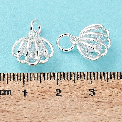 Rack Plating Brass Clear Cubic Zirconia Pendants KK-B078-06S-1