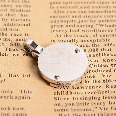 Tarnish Resistant Constellation/Zodiac Sign Leo Jewelry 304 Stainless Steel Flat Round Pendants STAS-E093-30P-1