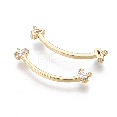Brass Micro Pave Cubic Zirconia Links Connectors KK-S356-103-NF-1