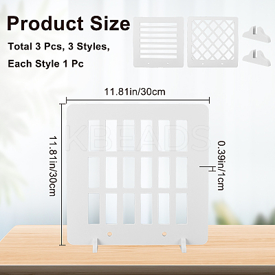 3Pcs 3 Styles HDF High Fiber Density Board Reflection Display Board AJEW-CN0002-89A-1