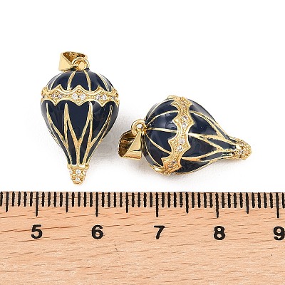 Brass Micro Pave Cubic Zirconia Enamel Pendants KK-Z146-06G-02-1