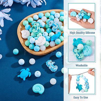 Food Grade Eco-Friendly Silicone Focal Beads SIL-TA0002-67-1