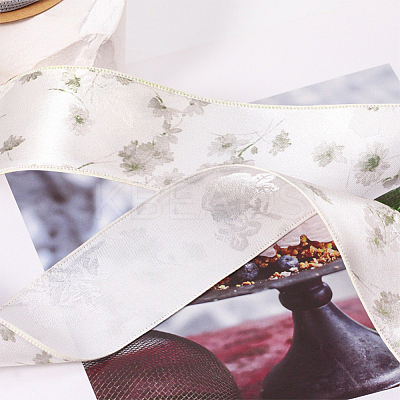 Polyester Lock Edge Printed Flower Ribbon PW-WG70ADC-01-1