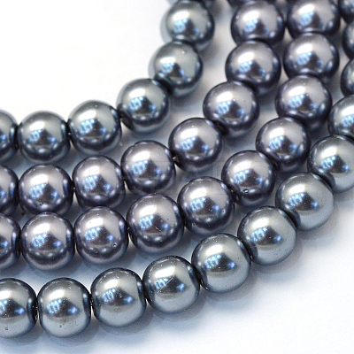 Baking Paint Glass Pearl Bead Strands X-HY-Q003-3mm-12-1