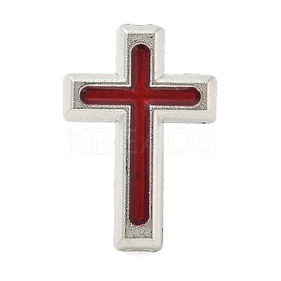 Cross Alloy Black Enamel Pins Brooches JEWB-M049-01P-1
