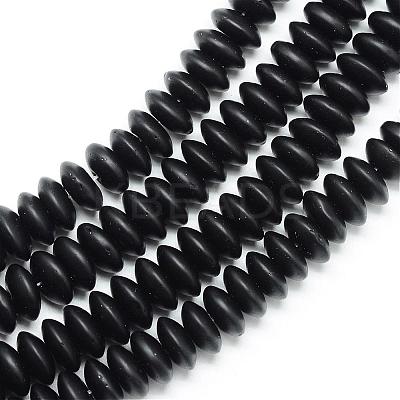 Synthetic Black Stone Beads Spacer Strands G-R359-3x6-02-1