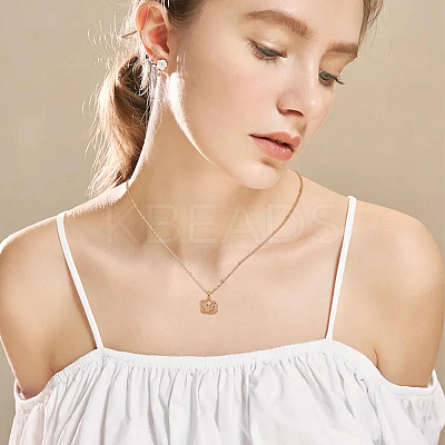 2Pcs 2 Colors Alloy Pendant Necklaces Set NJEW-FI0001-54-1