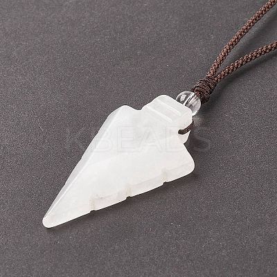 Natural Quartz Crystal Arrow Pendant Necklace NJEW-C031-02D-1