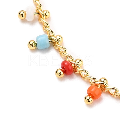 Glass Charm Bracelets X-BJEW-JB05600-03-1