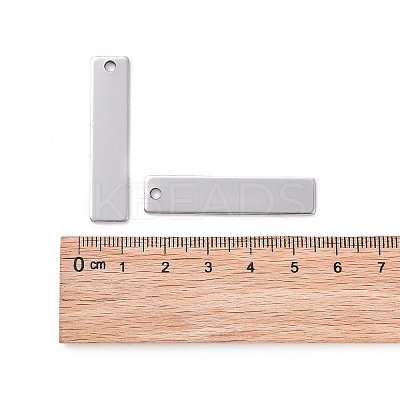Tarnish Resistant 201 Stainless Steel Rectangle Stamping Blank Tag Pendants STAS-R064-15B-1