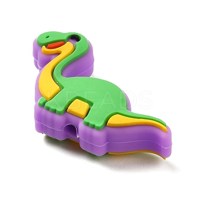 Cartoon Dinosaur Food Grade Eco-Friendly Silicone Focal Beads SIL-Q022-05D-1