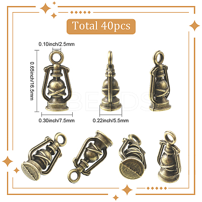40Pcs Tibetan Style Zinc Alloy Pendants Sets TIBEP-SC0003-35AG-1