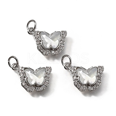 Brass Micro Pave Cubic Zirconia Pendants KK-Q043-03P-01-1