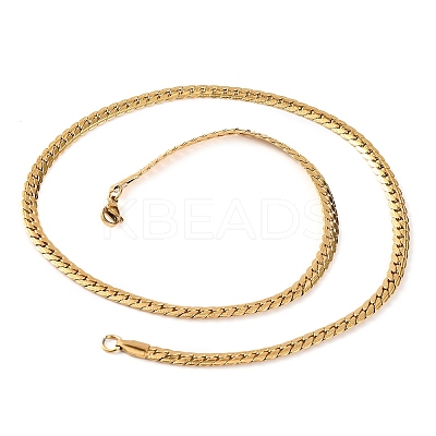 304 Stainless Steel Twist Chain Necklaces for Women NJEW-G140-08B-G-1