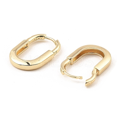 Brass with Cubic Zirconia Hoop Earrings EJEW-D078-30KCG-1