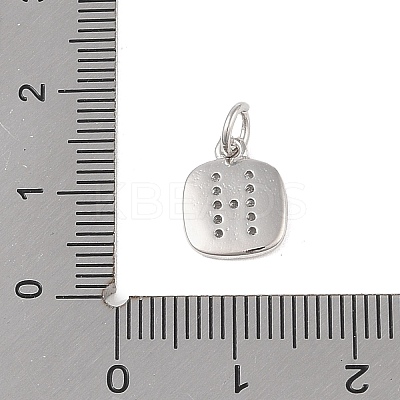 Rack Plating Brass Micro Pave CLear Cubic Zirconia Charms KK-E110-14P-H-1